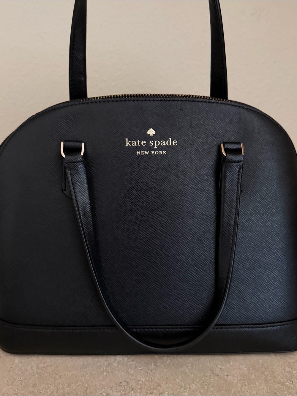 Kate Spade Black Saffiano Dome Tote